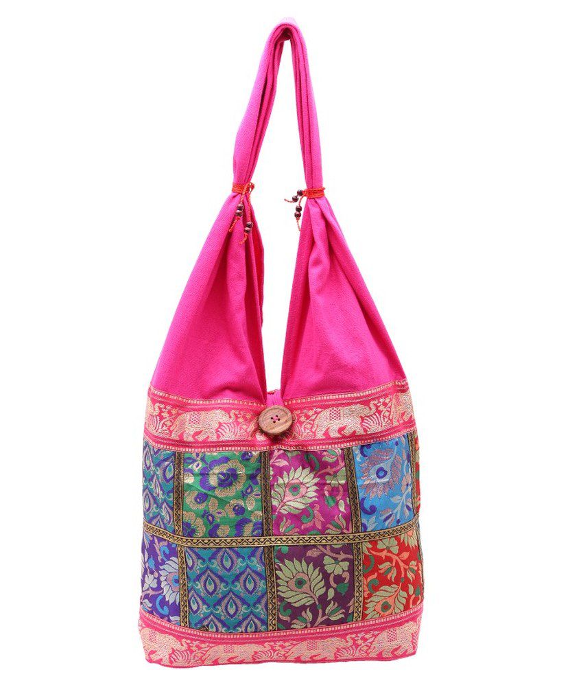 Kwickdeal Pink Canvas Cloth Shoulder Bag For Women - Buy Kwickdeal Pink ...