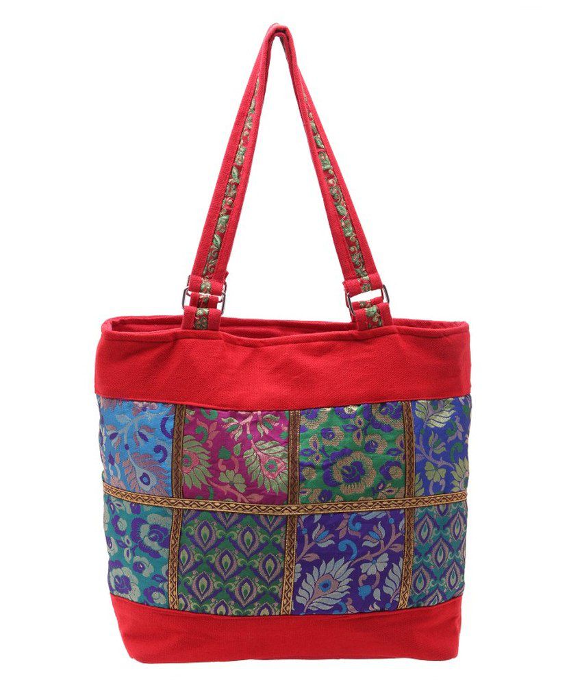 Kwickdeal Red Canvas Cloth Tote Bag For Women - Buy Kwickdeal Red ...