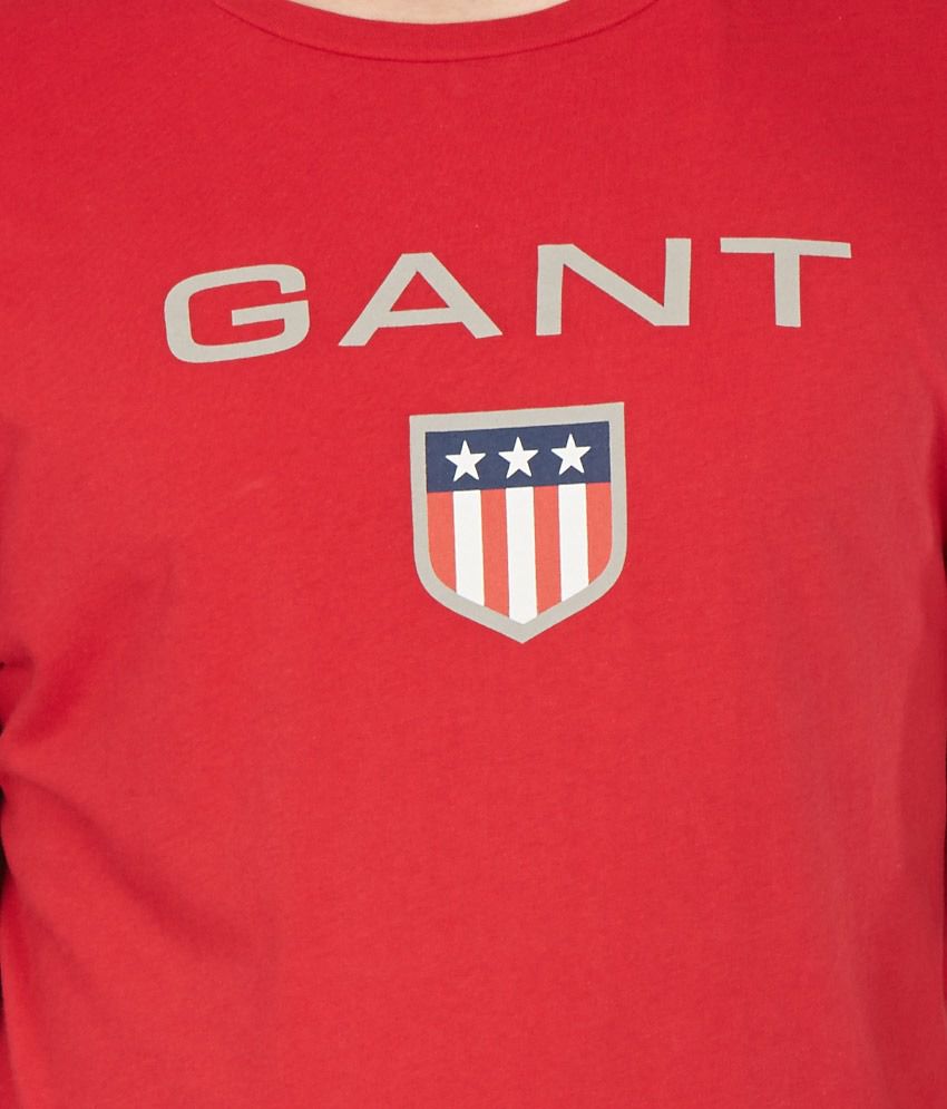 GANT Red Round Neck T-Shirt - Buy GANT Red Round Neck T-Shirt Online at ...