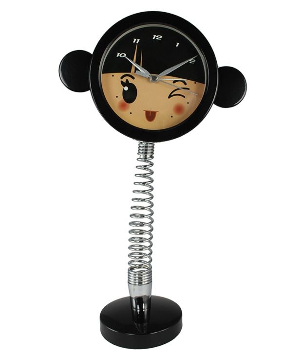 Ray Pro Spring Round Table Clock Black Ray Pro Spring Round Table Clock Black