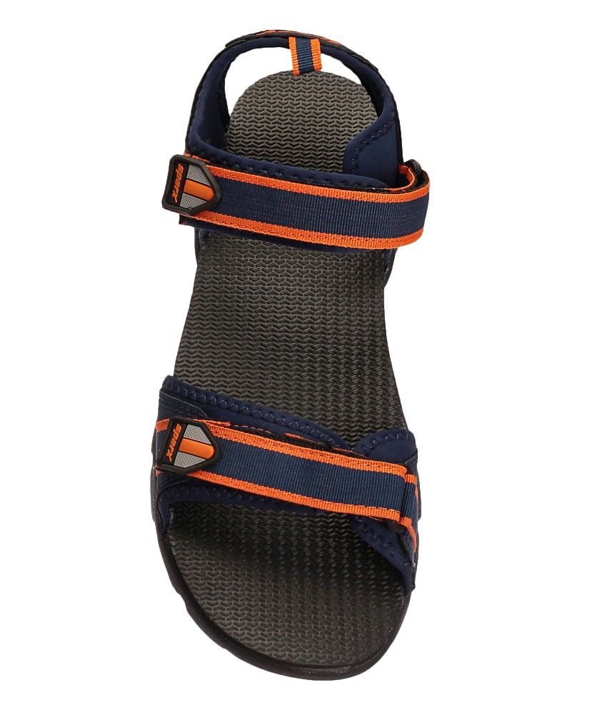 sparx navy blue orange sandals