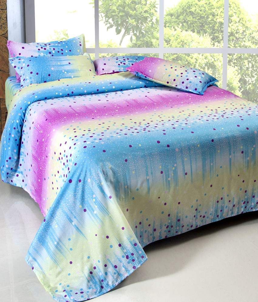 Vertex Multicoloured Floral 4 Bedsheets with 8 Pillow Covers Buy