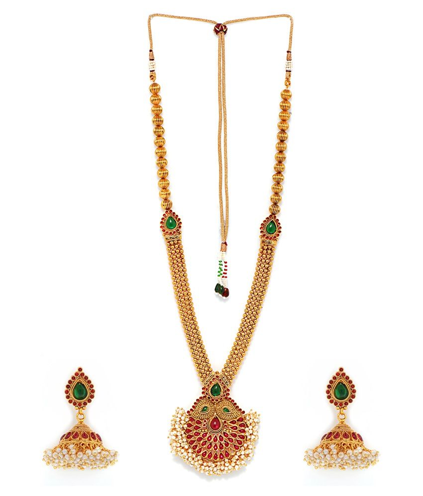Alankruthi Golden Copper Gold Plated Traditional Necklace Set Buy