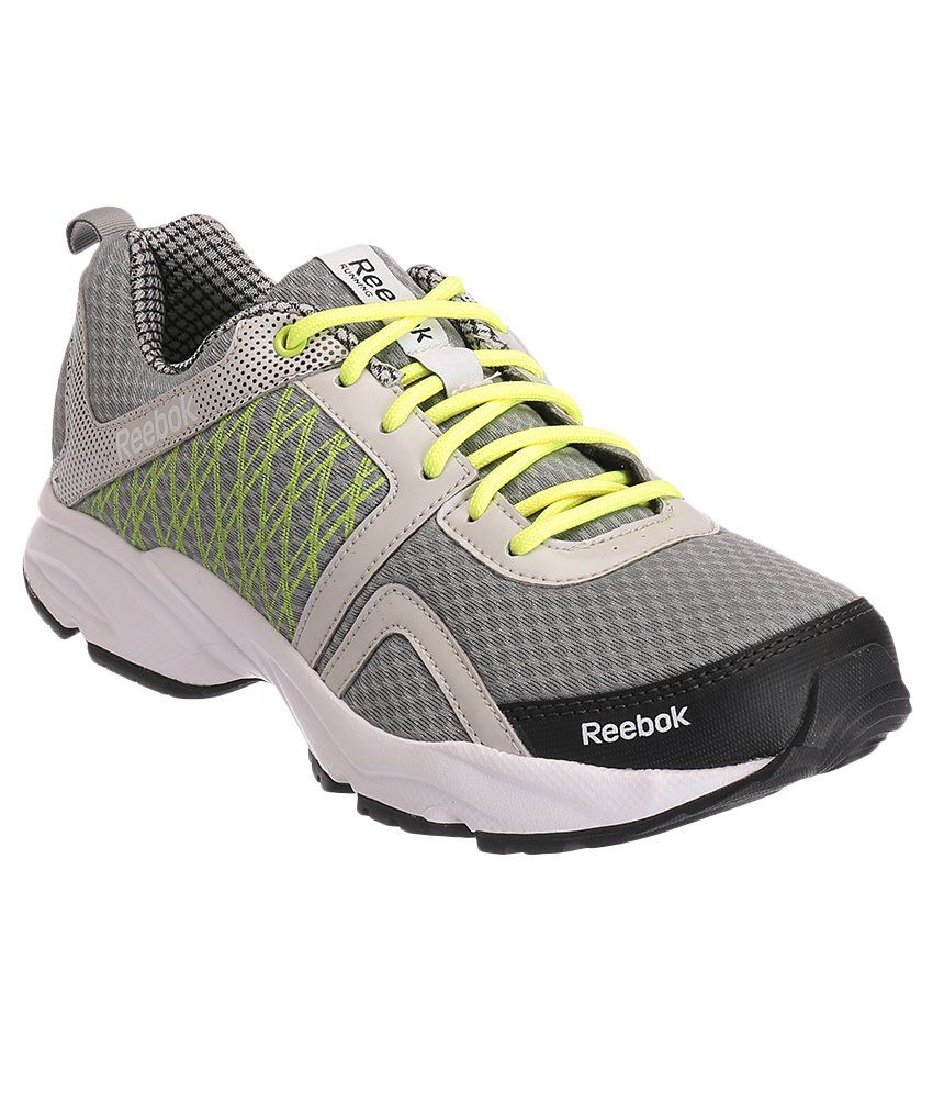 grey and black reebok shoes