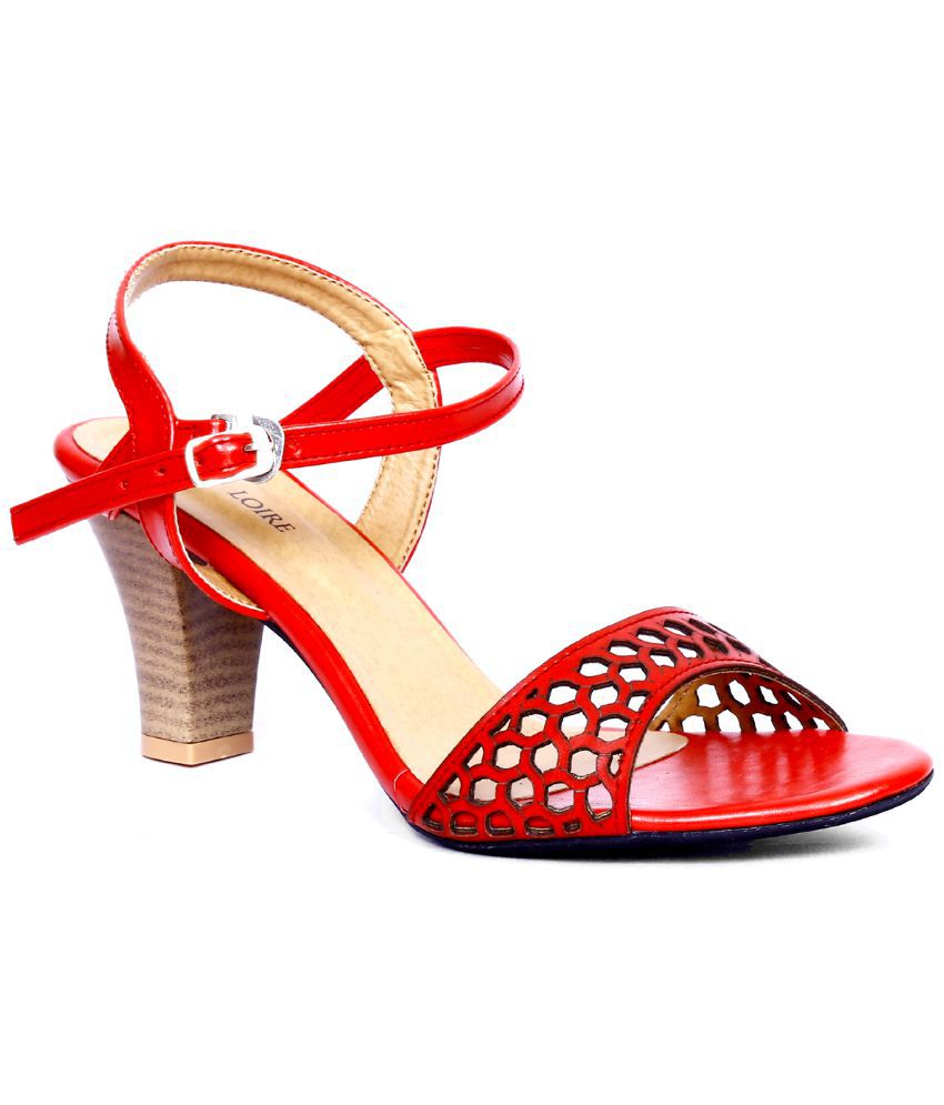 Marc Loire Women Red Waverly Block Heel Sandal Price in India- Buy Marc ...