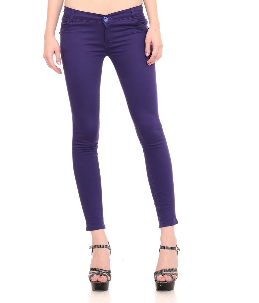 purple satin trousers