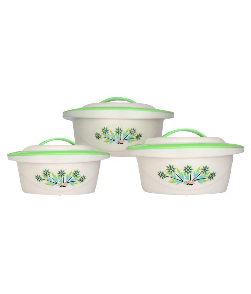 Mayo Green Set Of 3 Plastic Casseroles