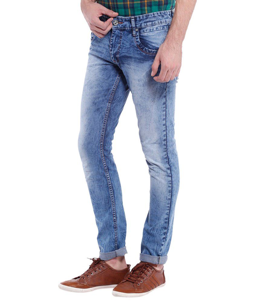 Vintage Good Looking Light Blue Slim Fit Jeans for Men - Buy Vintage ...