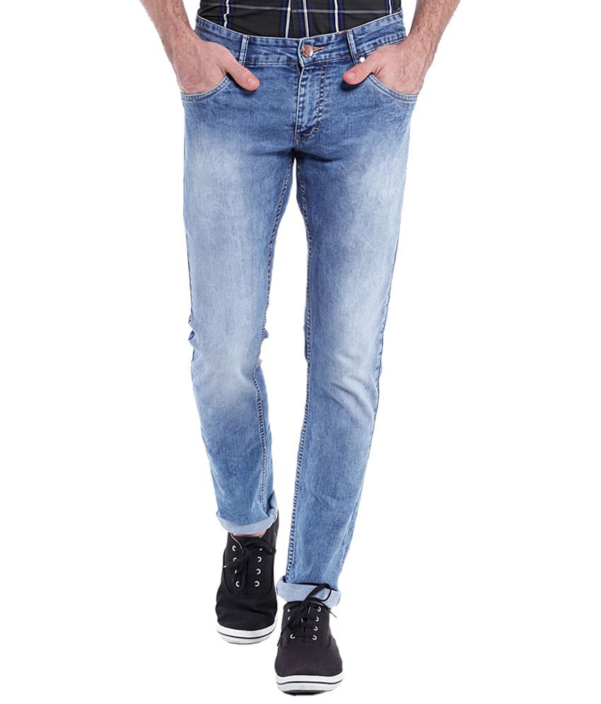 Vintage Noticeable Light Blue Slim Fit Jeans for Men - Buy Vintage ...