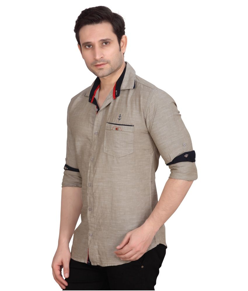 khaki linen top