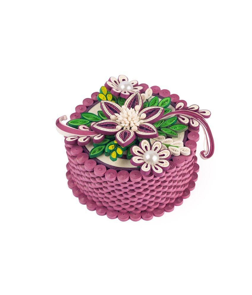 Iam Purple and Green (Round) Quilling Box Buy Iam Purple and Green