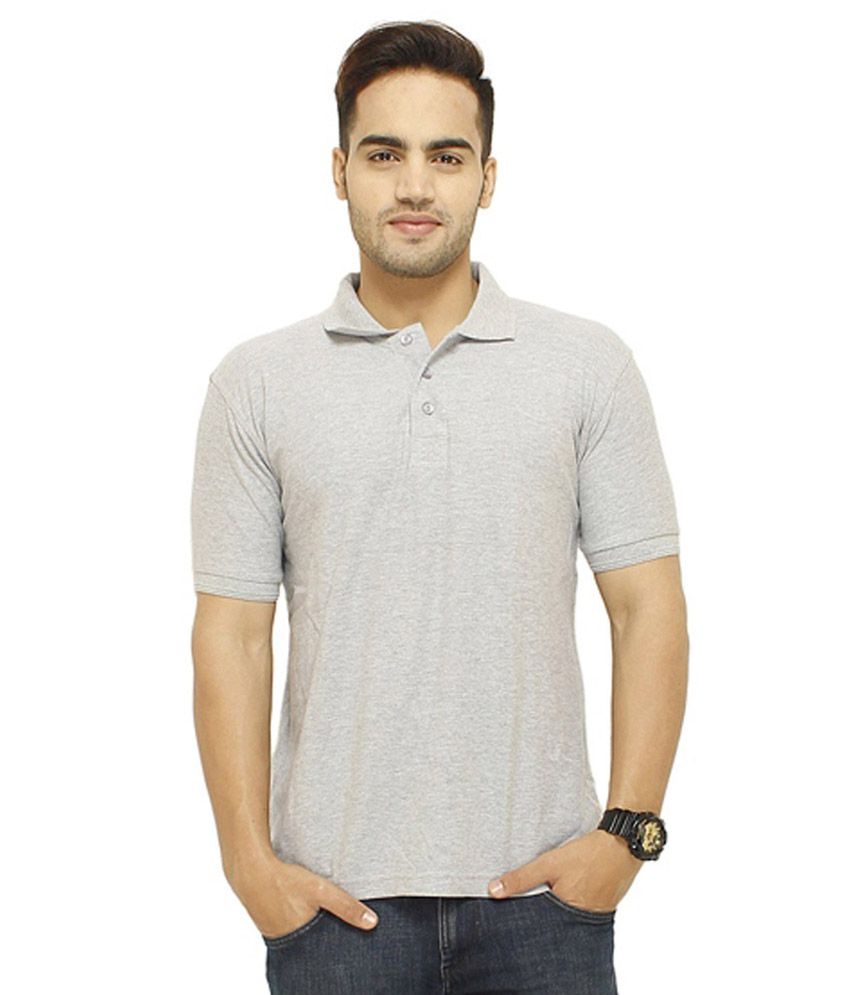 Nice Casual Grey Cotton Blend Polo T-shirts - Buy Nice Casual Grey ...