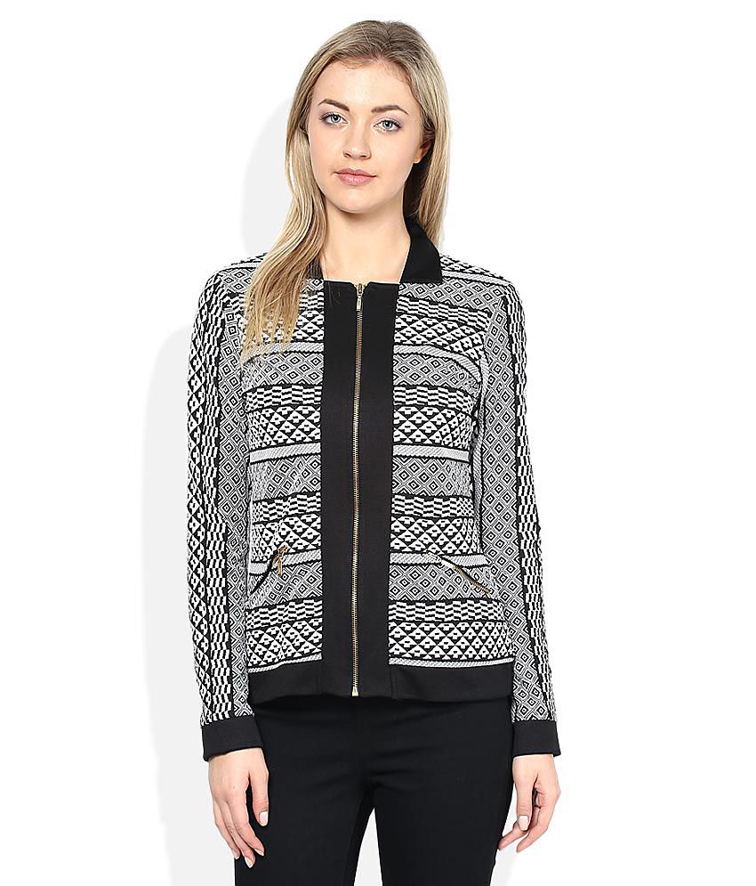 Buy AND Black & White Bomber Jacket Online at Best Prices in India ...