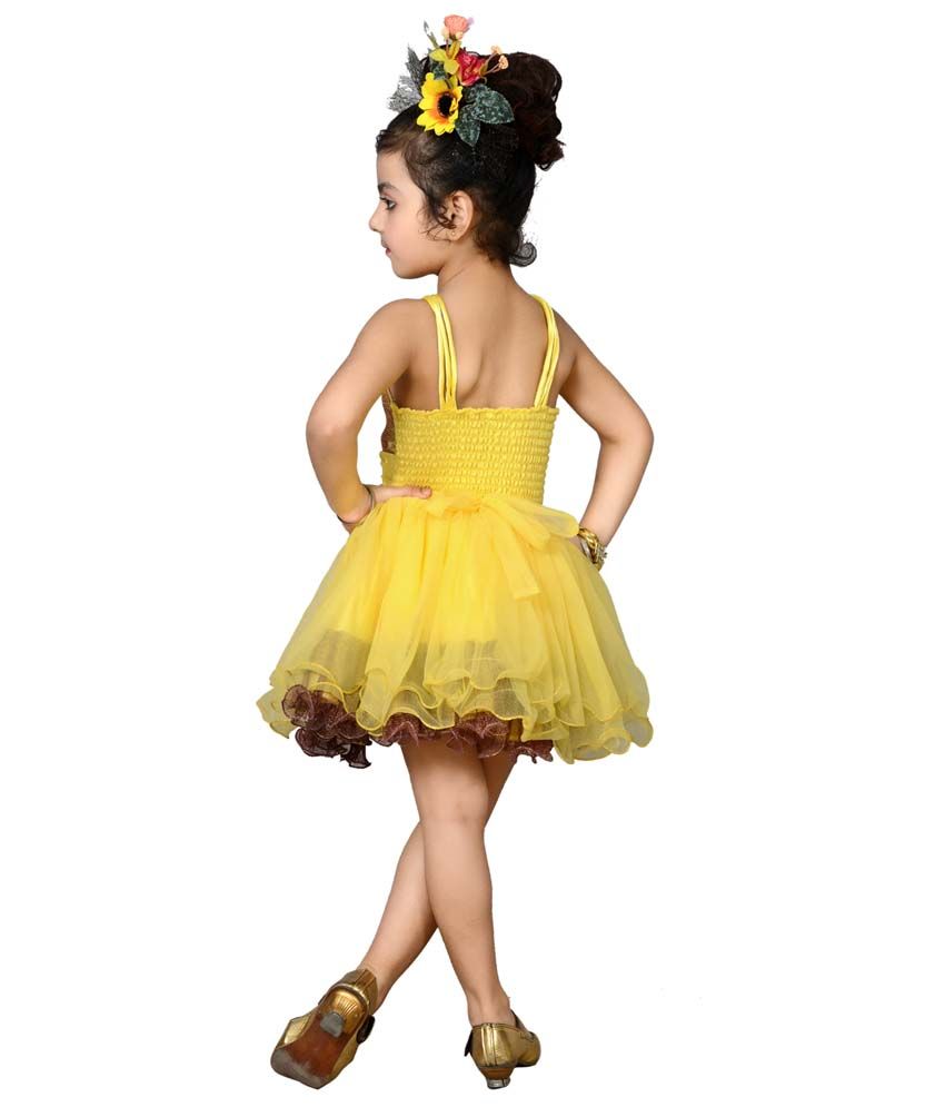 yellow net frock