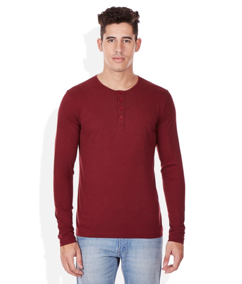 Bossini Maroon Henley T-Shirt - Buy Bossini Maroon Henley T-Shirt ...