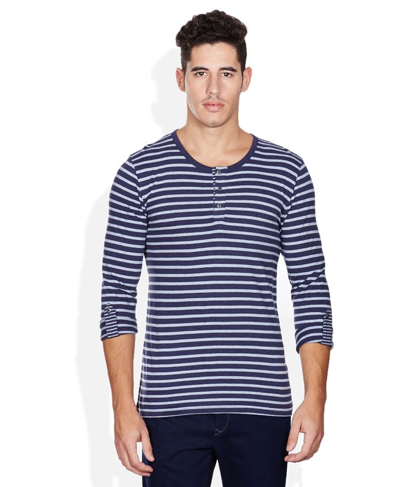 Bossini Navy Henley T-Shirt - Buy Bossini Navy Henley T-Shirt Online at ...