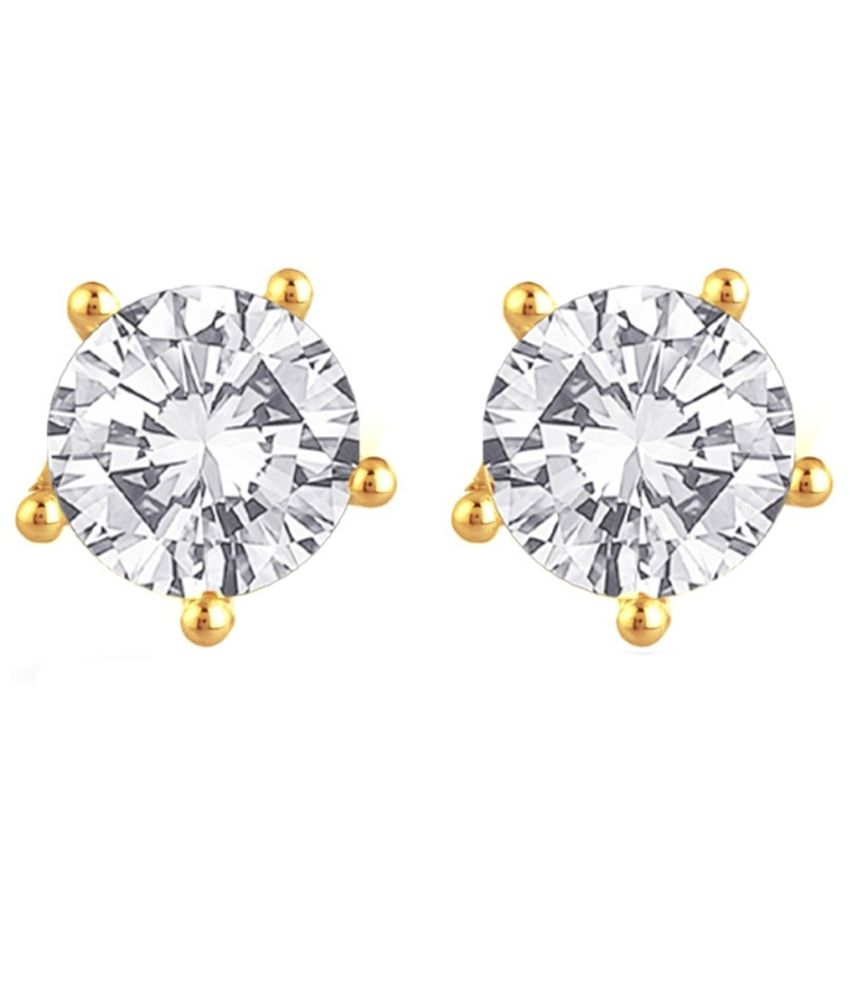 Jewels Galaxy White Alloy American Diamond Solitaire Stud Earrings