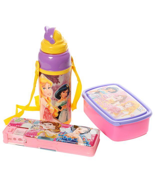 barbie special pencil box tiffin box water bottles combo set