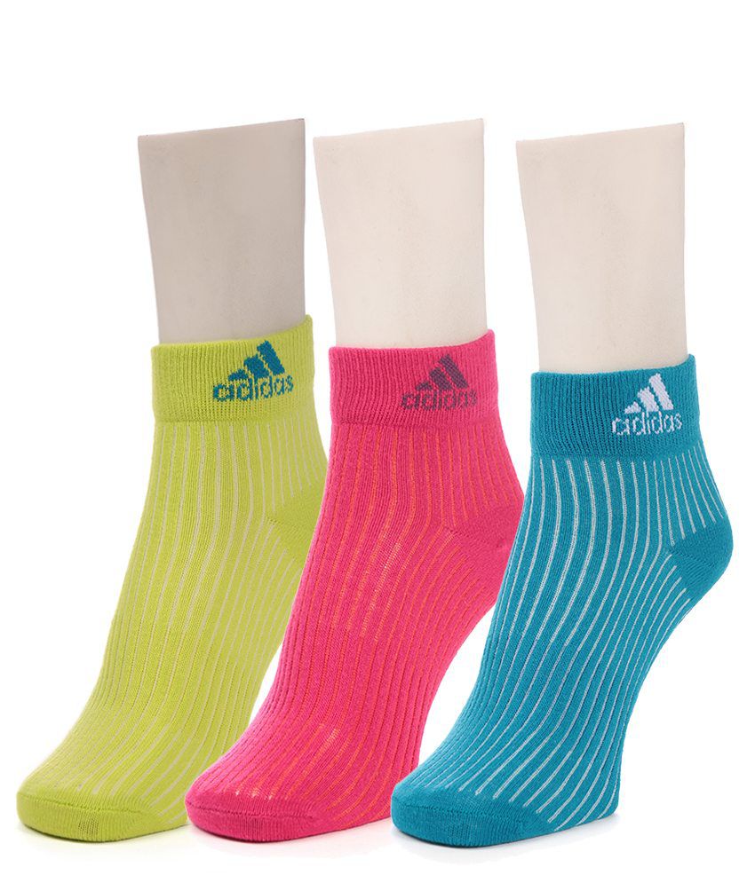 Adidas Women's Flat Knit Quarter Socks - 3 pair pack: Buy Online at Low ...