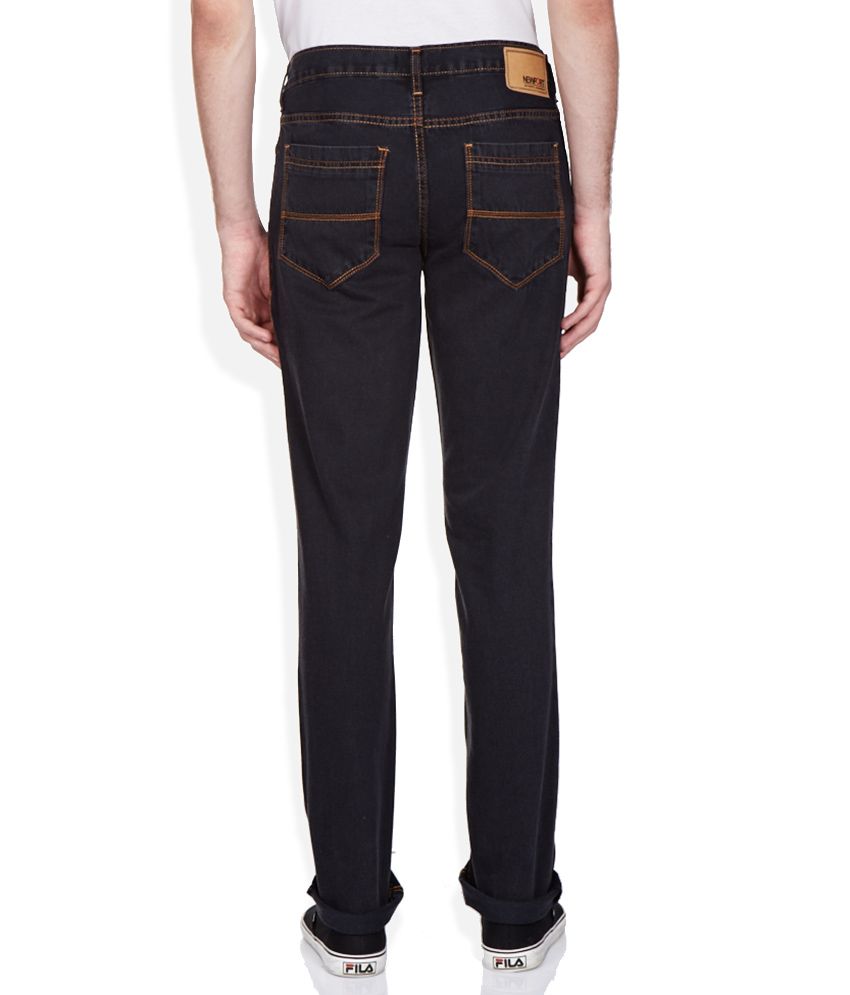 black straight fit jeans mens