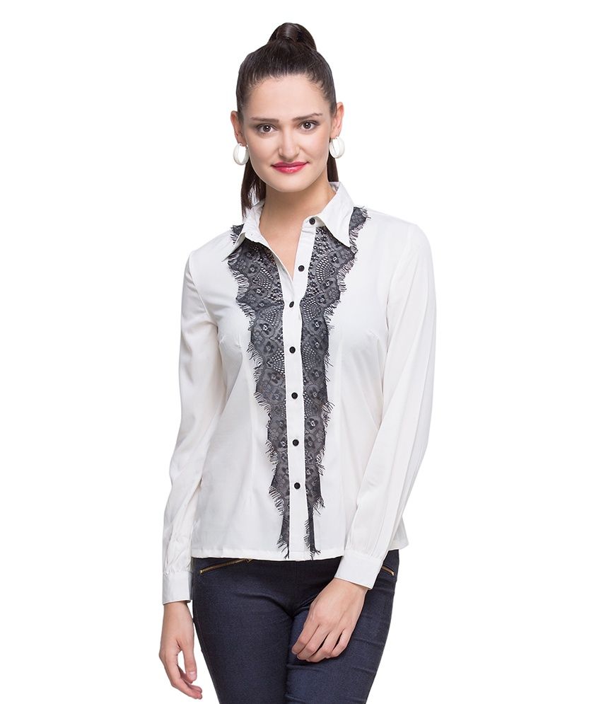 Buy Oxolloxo White Polyester Shirts Online at Best Prices in India ...