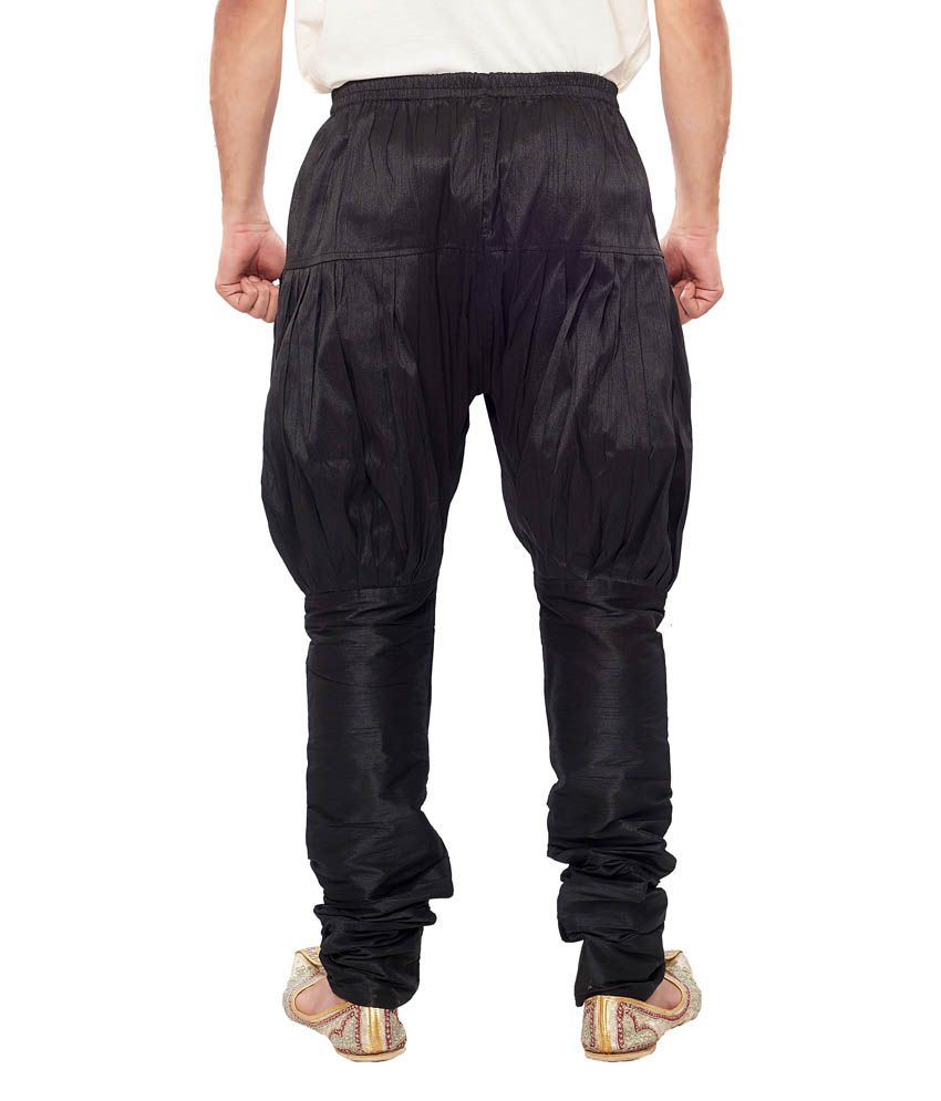 A. M. Garments Black Silk Blend Churidar Pyjama - Buy A. M. Garments Black Silk Blend Churidar 