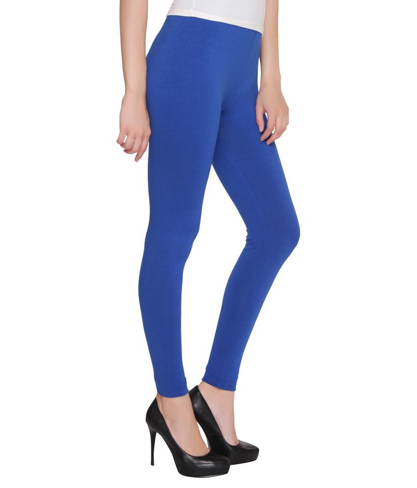 Blue Cotton Lycra Ankle Length Leggings, Slim Fit at Rs 359 in
