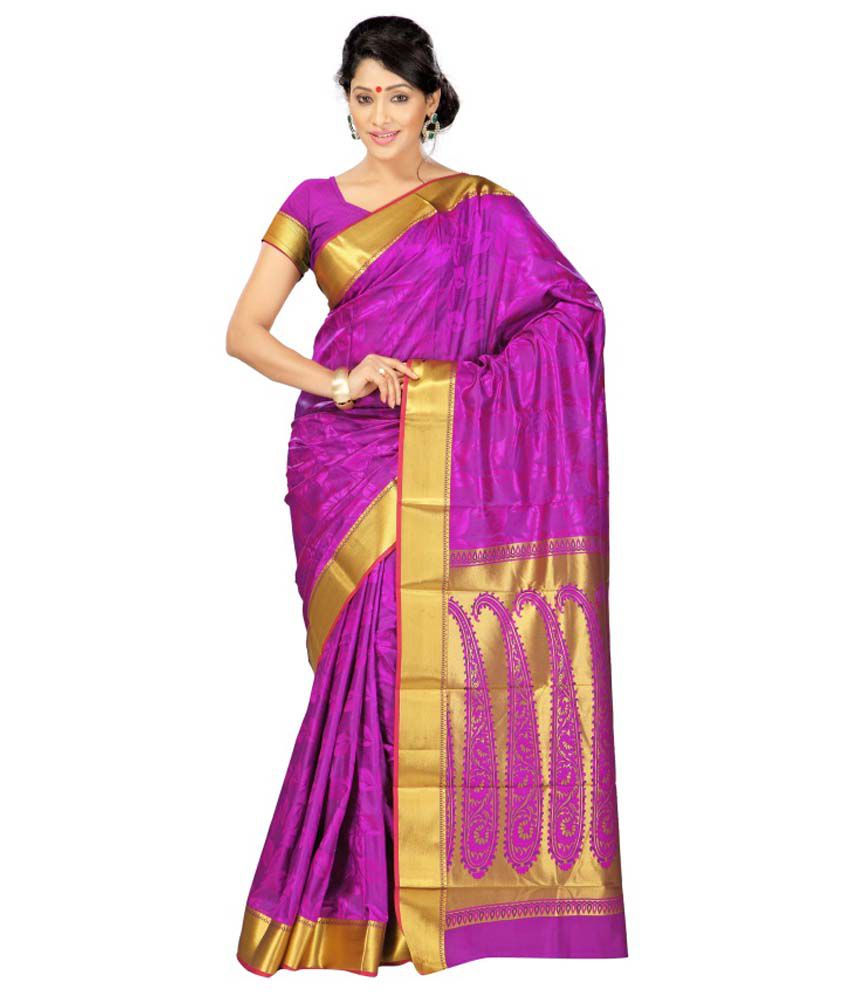 Varkala Silk Sarees Purple Art Silk Saree