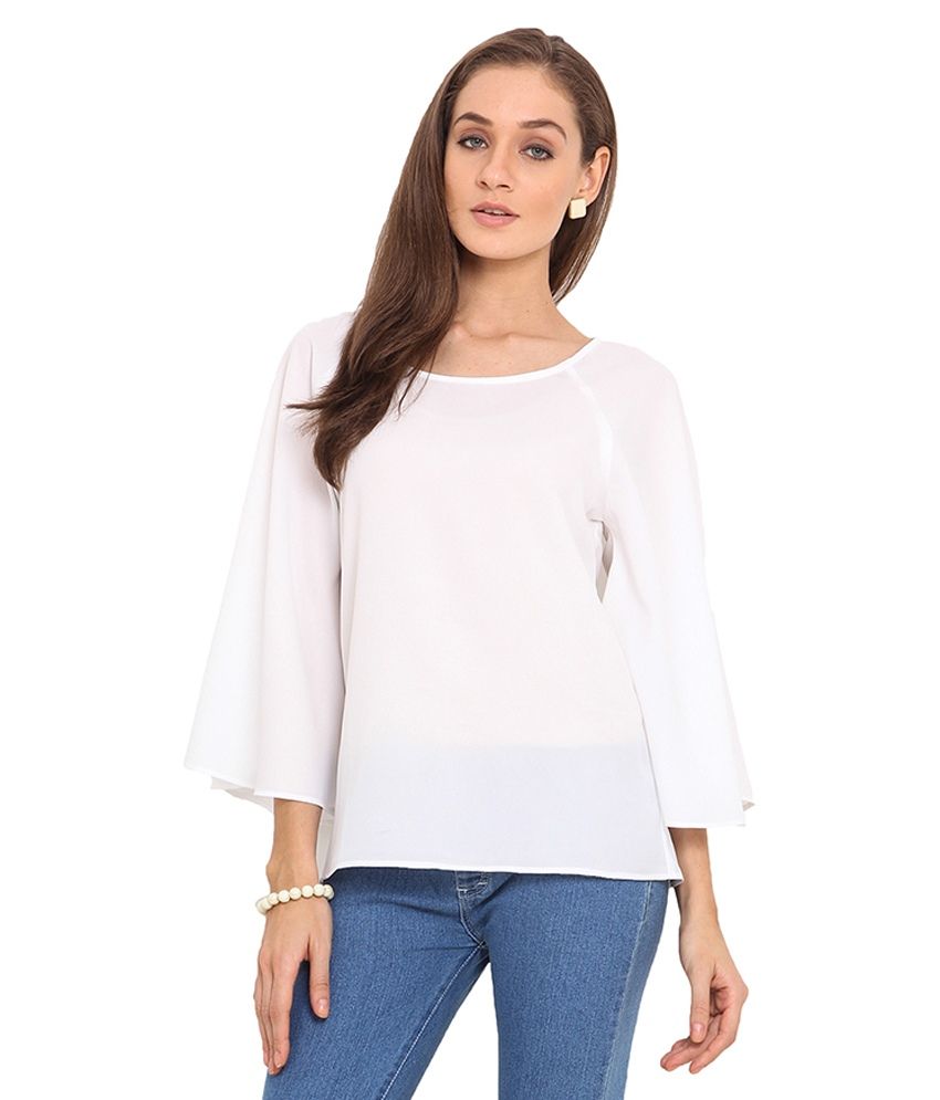 Buy Phenomena White Polyester Tops Online at Best Prices in India ...