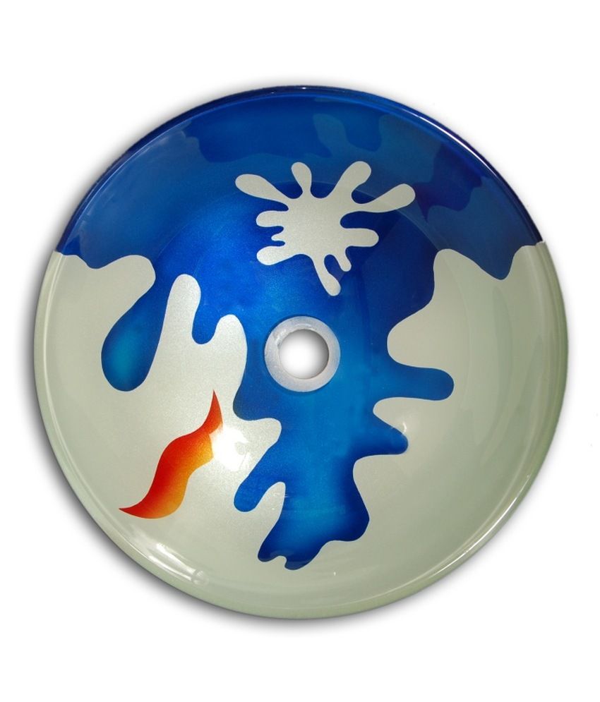 Buy Lucky Glass Wash Basin with Stand and Adson Sink Tap Online at Low