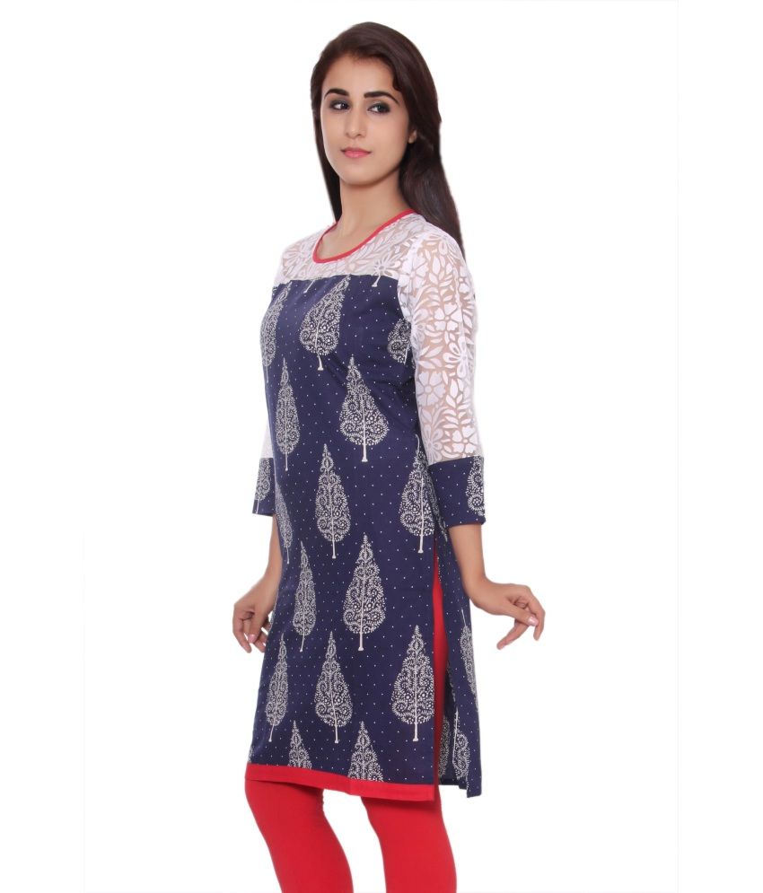 Roy Kurtis Blue Cotton Kurti Buy Roy Kurtis Blue Cotton Kurti Online at Best Prices in India