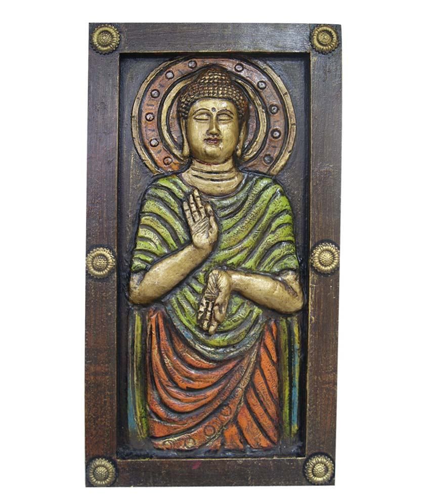 Divya Mantra Matte Wood Wall Decor Handcrafted Standing Gautam Buddha - Buddha Wall Decor Wood Divya Mantra Matte Wood Wall Decor Handcrafted Standing Gautam Buddha - Buddha Wall Decor Wood