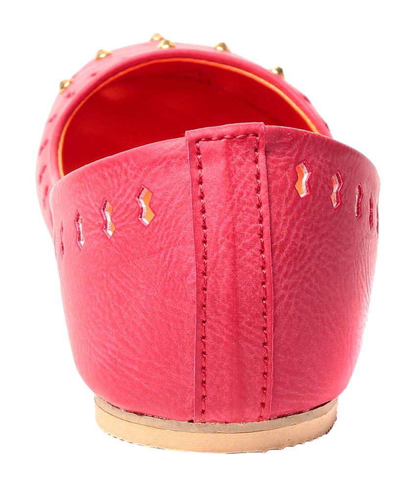 red leather ballerinas