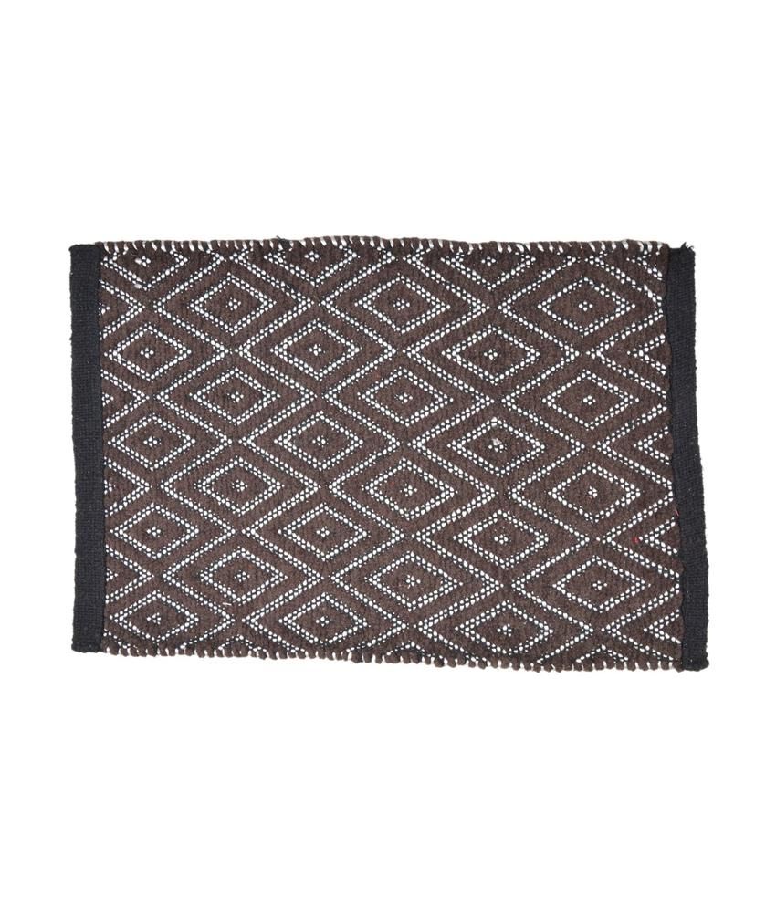 Handblooms Brown Cotton Floor Mat - Buy Handblooms Brown Cotton Floor