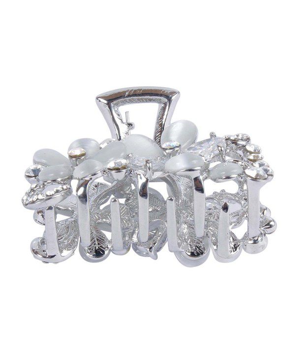 Much More New Fancy Design Silver Plated American Stone For Daily Wear Hair  Clutcher: Buy Online at Low Price in India - Snapdeal