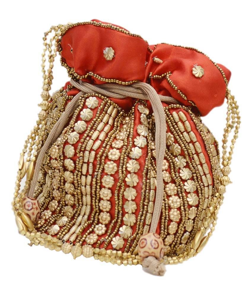 Buy Ruhi'S Creations Hand Crafted Potli Bags - Red at Best Prices in ...