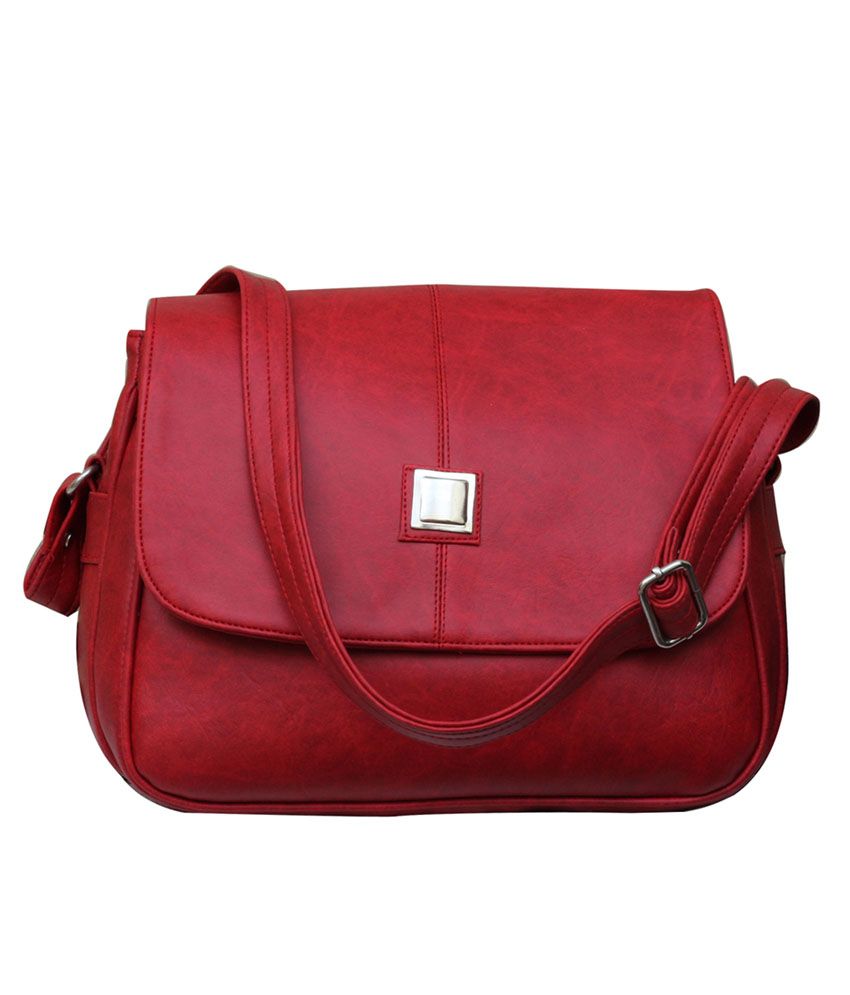 red designer shoulder bag