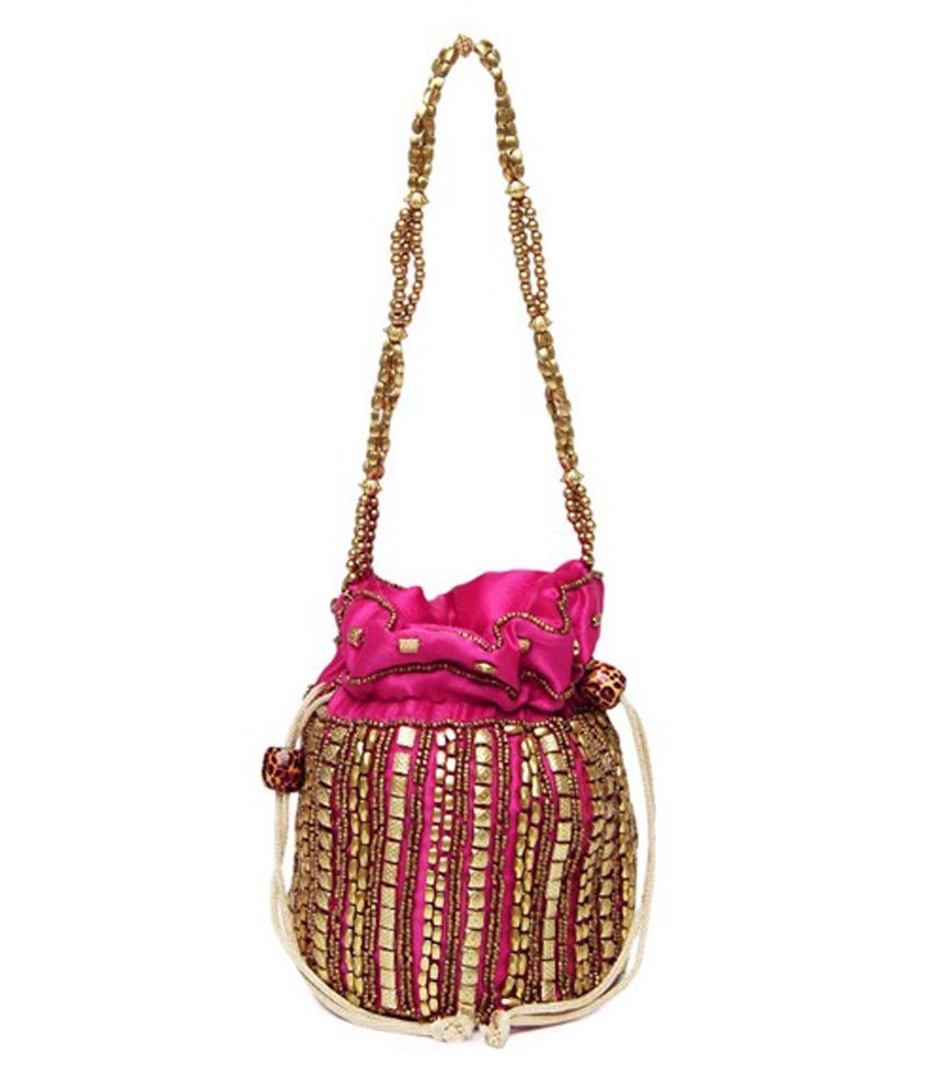 hot pink potli bag