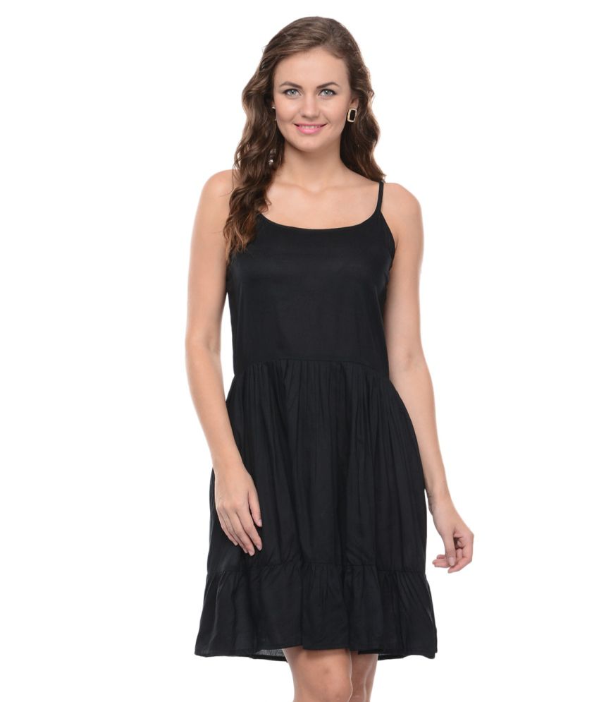 Xniva Black Rayon Dresses - Buy Xniva Black Rayon Dresses Online at ...