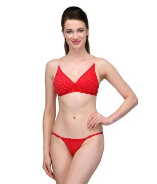 red bra panty set