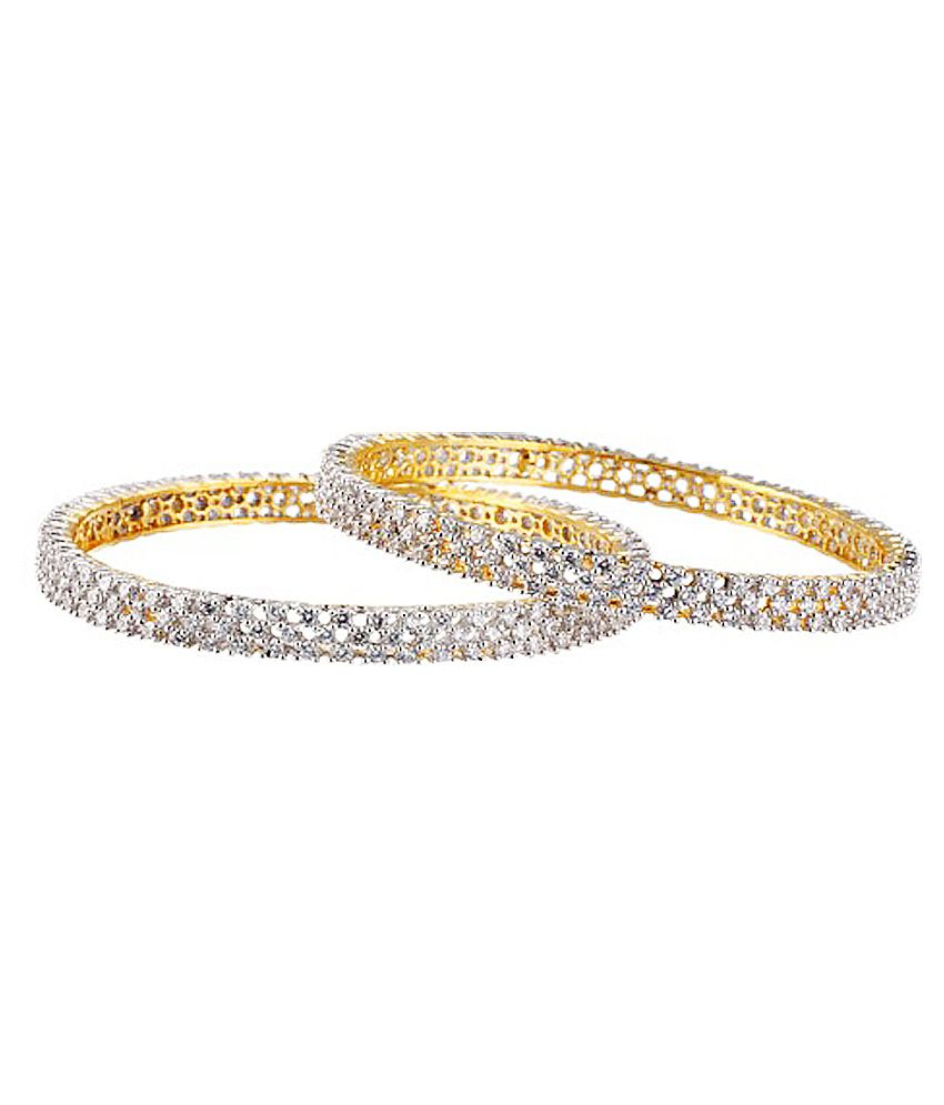 Jewellerywale Golden Alloy Bangles Set Of 2: Buy Jewellerywale Golden ...