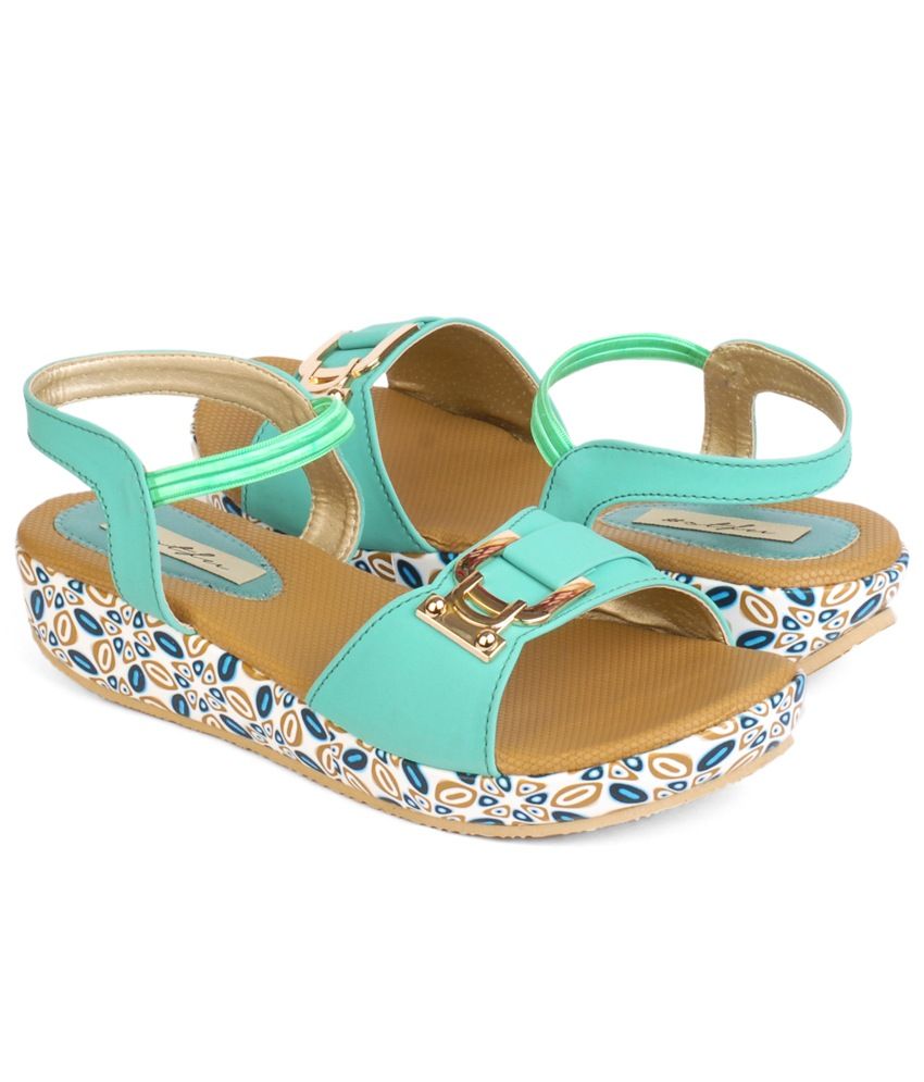light green heeled sandals