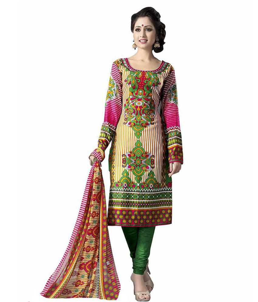 Parisha Multicoloured Cotton Unstitched Dress Material Buy Parisha