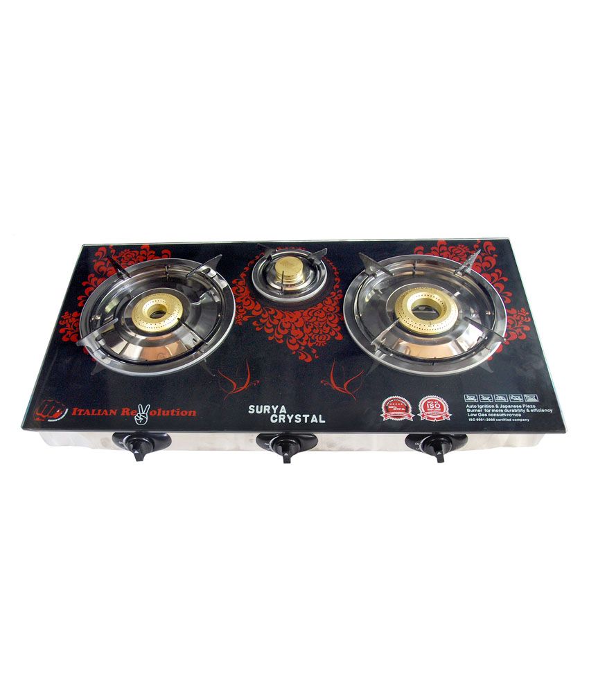 stove 3 burner gas Buy Automatic Price Surya India   in Crystal 2.5LPG 3