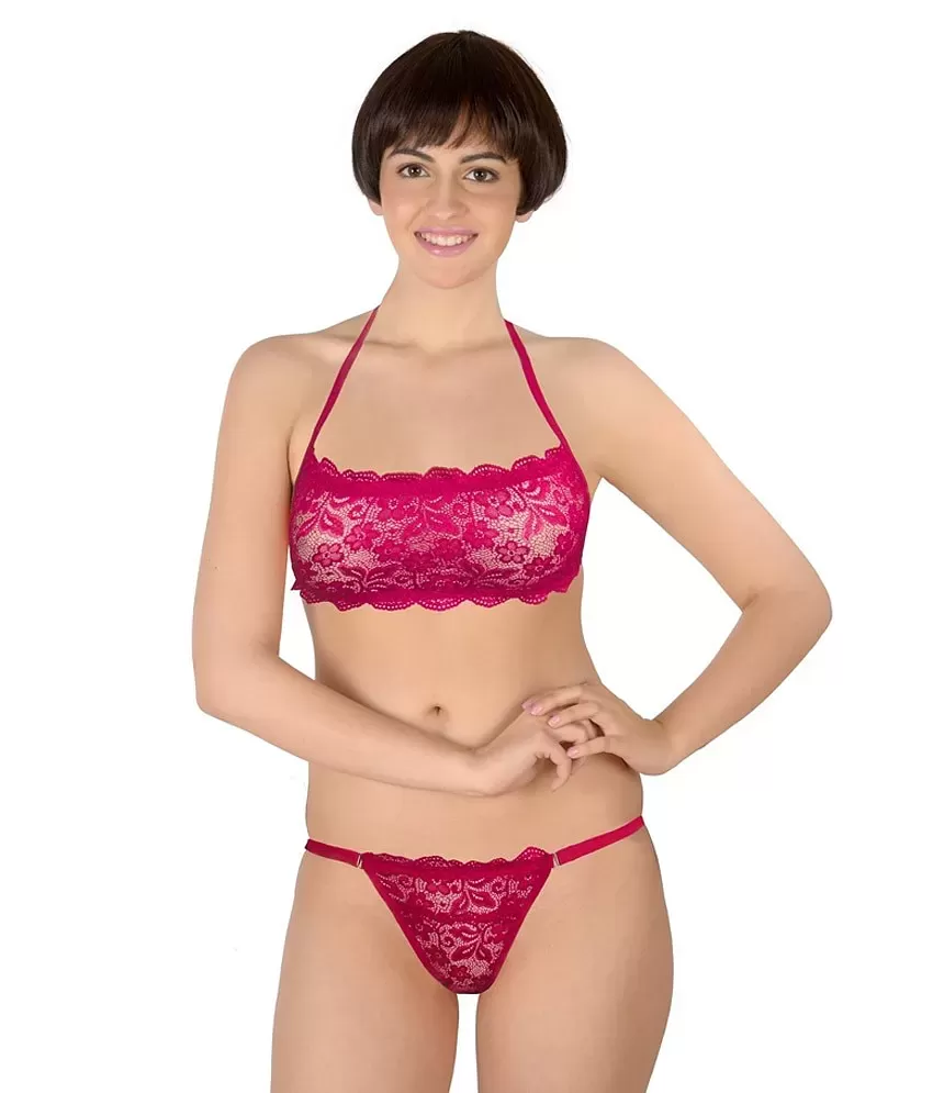 Buy TCG Designer Honeymoon Light Pink Bra & Panty set made by soft