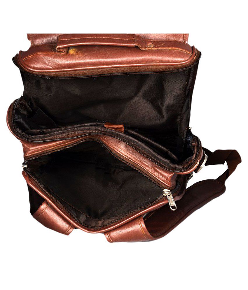 Indian Tourister Brown Leather Laptop Bag - Buy Indian Tourister Brown ...