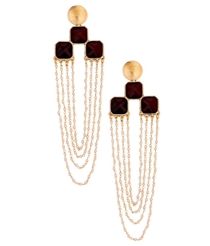 Thejewelbox Black Pearl Hanging Earrings Thejewelbox Black Pearl Hanging Earrings