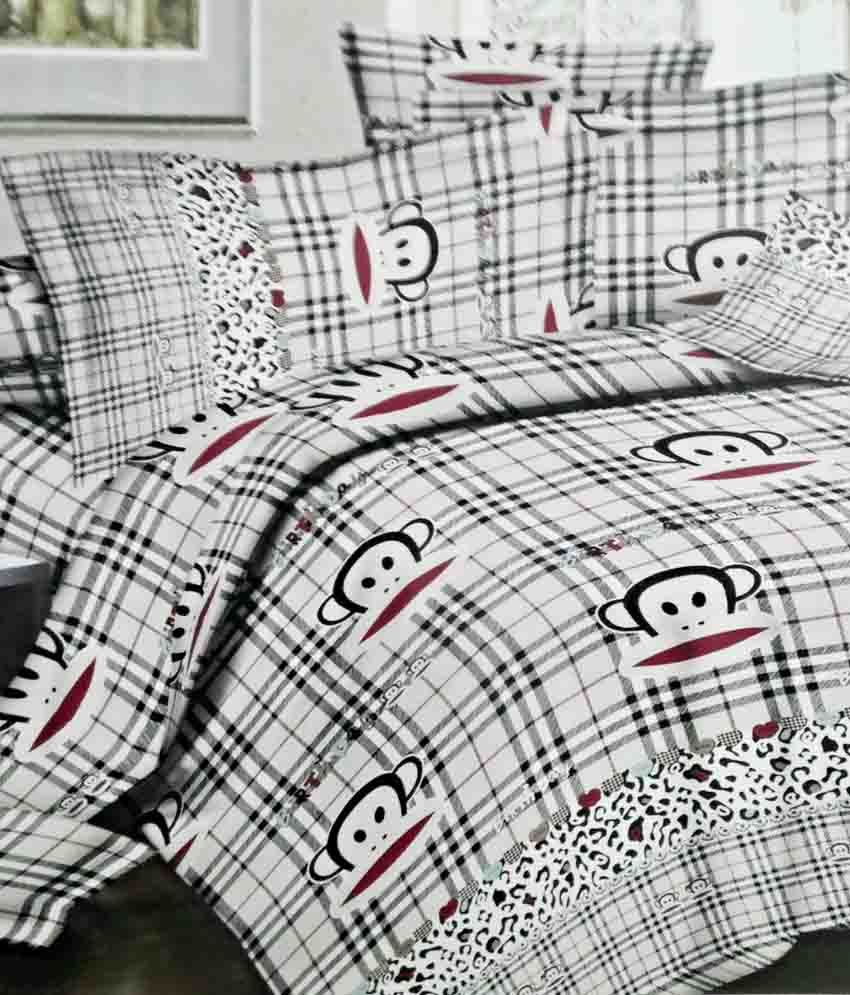 The Chaddar Paul Frank Baby Themes Double Bedsheet With 2 Pillow
