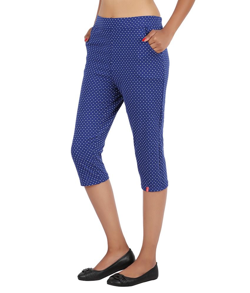 Buy Notyetbyus Blue Cotton Capris Online at Best Prices in India - Snapdeal