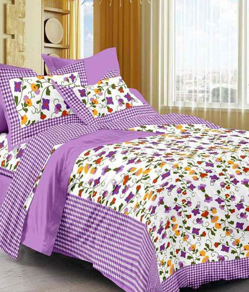 UniqChoice Pure Cotton King Size Bombay Floral Double Bed ...